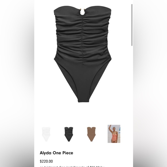 New with Tags- Jade Alyda One Piece Swimsuit Size S in Black - Picture 2 of 4